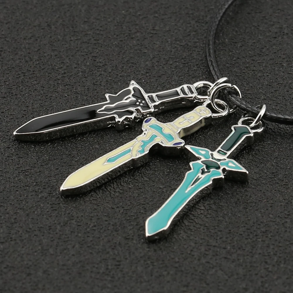 Ожерелье Sword Art Online SAO Kirigaya Kazuto Kirito Yuuki Asuna Elucidator Dark Repulser Lambent Light Rapier.
