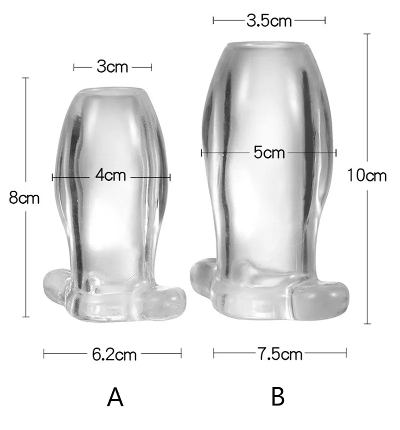Прозрачный рукав для пениса полый анальный фаллоимитатор Анальная пробка