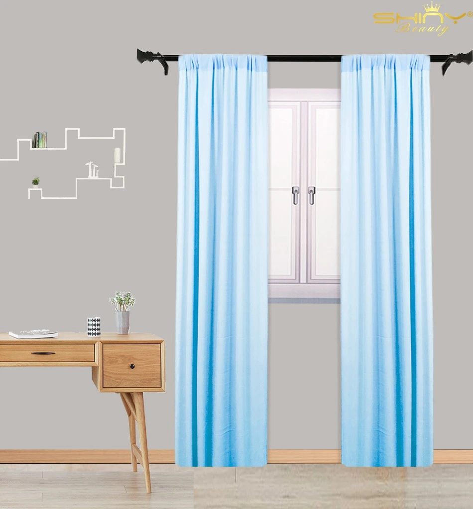 Light Blue-1 panel Бордовая прозрачная занавеска на окно 29x96 дюймов, 1 панель, бордовые шифоновые занавески для гостиной, тюль, шифон, Backdrop-M190919 - Цвет: Light Blue-1 panel