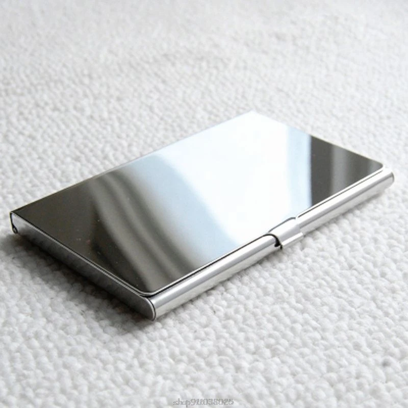

Pocket Stainless Steel & Metal Business Card Holder Case ID Credit Wallet Silver Ja11 21 Dropship