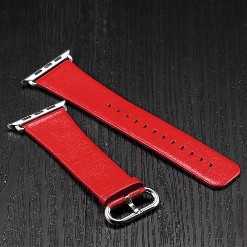 Ремешок из натуральной телячьей кожи 44 мм 40 мм для Apple Watch 42 мм iwatch 5 4 3 ремень 38 мм Женский браслет с разъемом адаптера