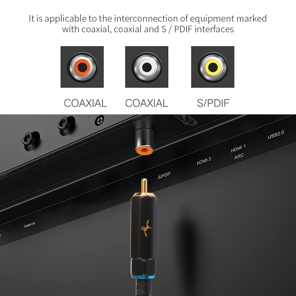 Фото Кабель RCA в RCA, цифровой коаксиальный аудиокабель, кабель сабвуфера, стереоразъем SPDIF «папа» для усилителя телевизора, Hi-Fi сабвуфера Toslink №3