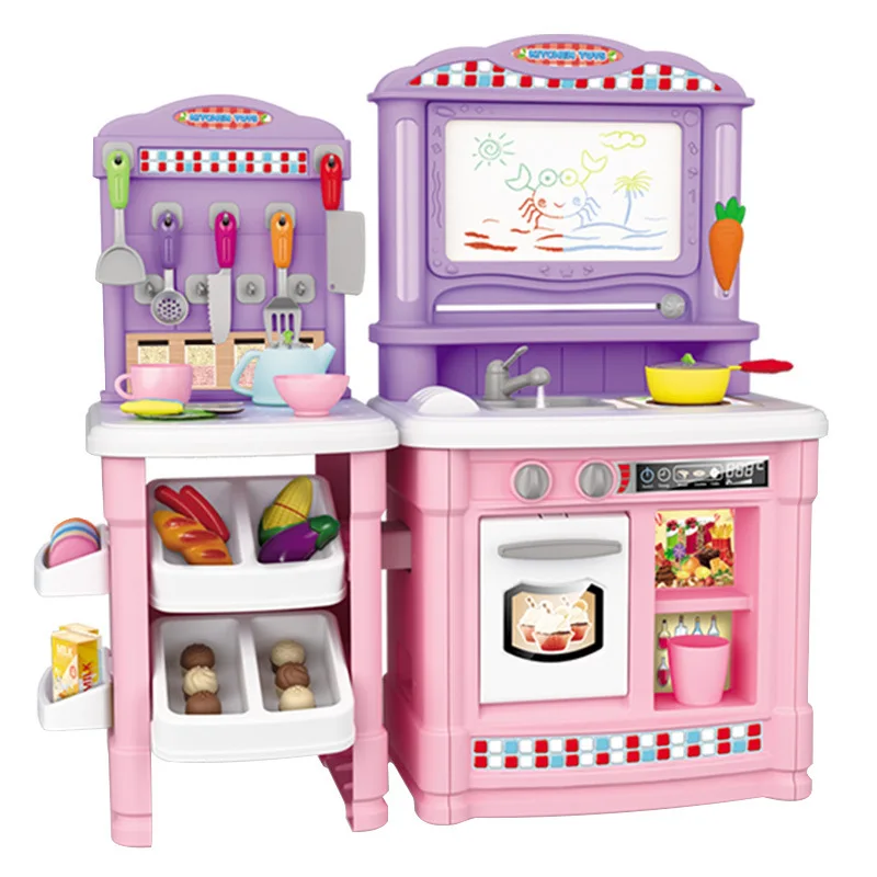 

North American Style Children's Kitchen Toy Set Simulation Kitchenware Cooking Girl Girl Cooking Play Toys