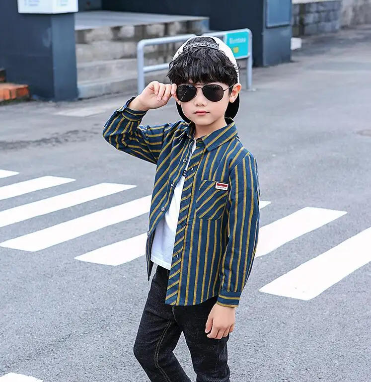 Baby Kids Print Blouses Fall Boys Long Sleeve Shirts 2022 New boys shirts boy top clothes Blouse Back to School Outfit Costume