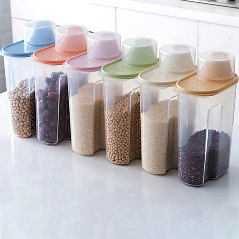 

1.9/2.5L Food Sealed Jar With Lid Creative New Household Kitchen Storage Cans For Dried Fruit Snack Kitchen Storage Box Supplies