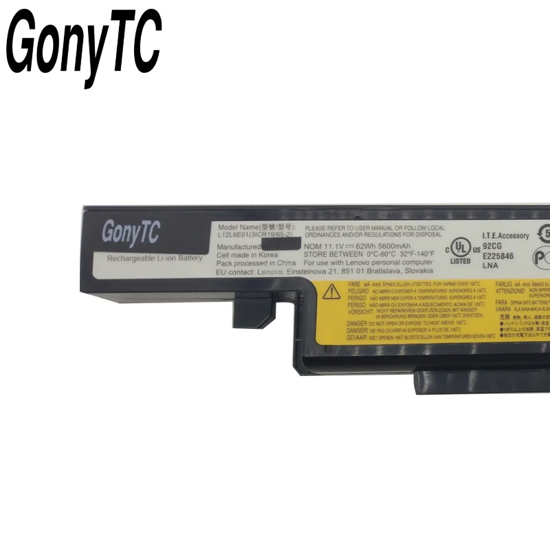 Оригинальный аккумулятор L12L6E01 для ноутбука Lenovo Y510P Y490 Y490P Y400 Y410P Y400N Y500 Y500N L11L6R02