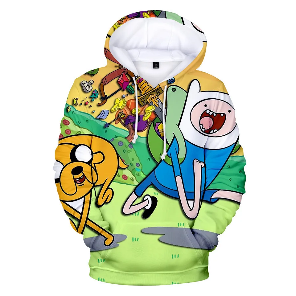 

2 To 14 Years Kids Hoodie Adventure Time Finn And Jake The Dog Face 3D Hoodies boy/girls Sweatshirt Cartoon tops Child pullover