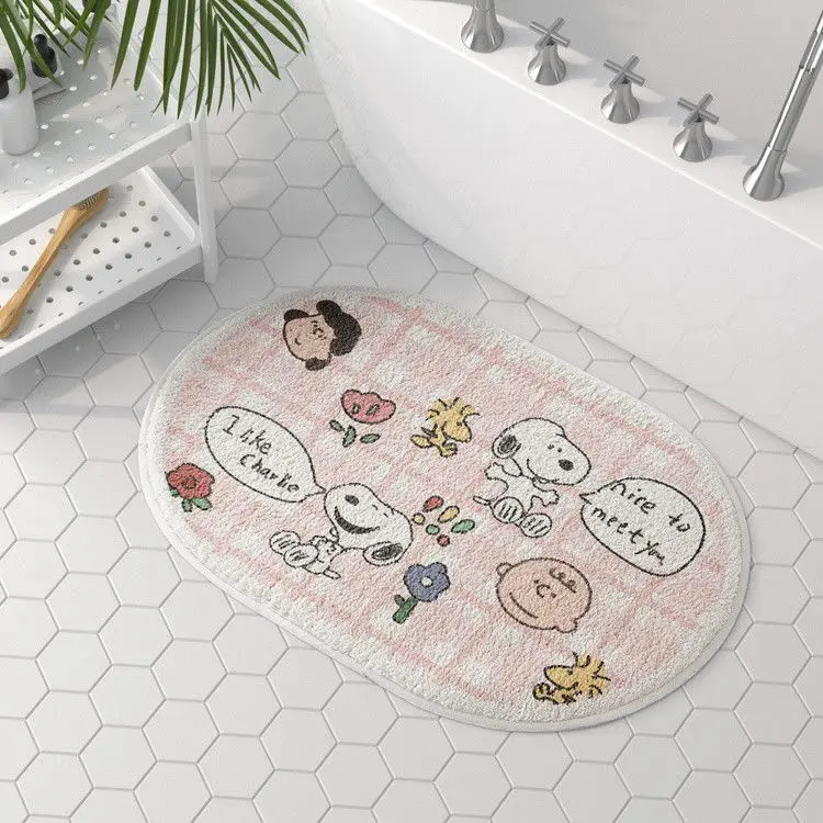 

Cartoon Snoopy Bathroom Floor Mats Cute Bathroom Door Absorbent Mats Bedroom Carpets Bathroom Non-slip Floor Mats