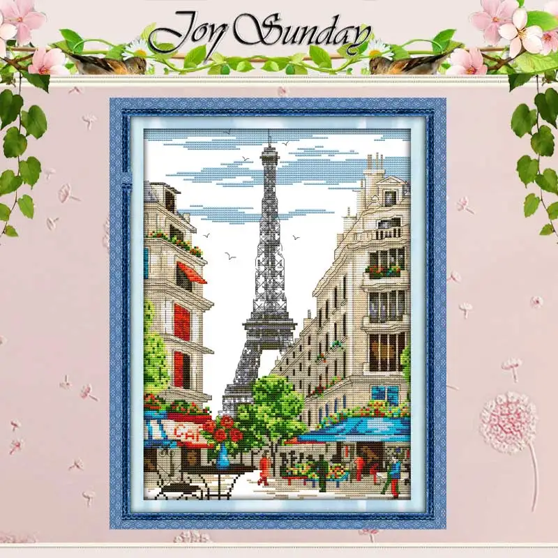 Paris Street Scenery Counted Cross Stitch 11CT 14CT Cross Stitch Set DIY Wholesale DMC Cross-stitch Kit Embroidery Needlework