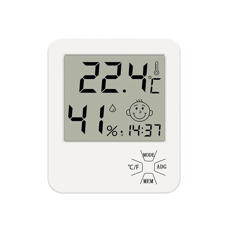 Цифровой термометр для дома комнатный мини-гигрометр с отображением времени и