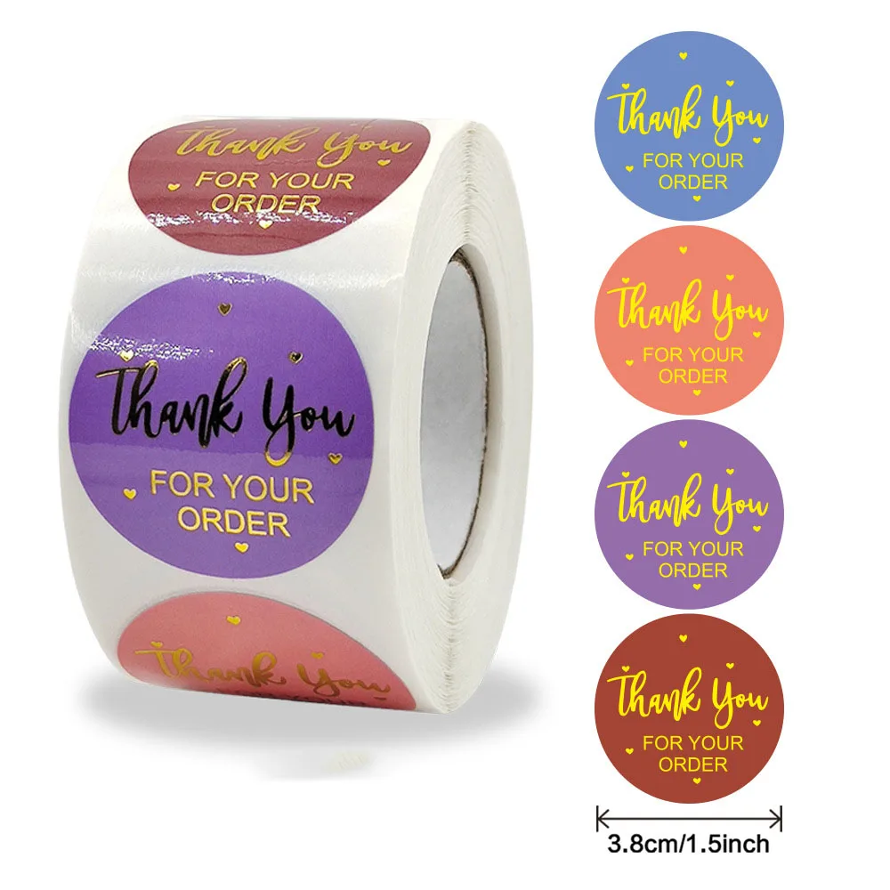 

Qiduo 500pcs Stickers Scrapbooking Seal Labels Round Handmade Sticker for Gift Decor Stationery Small Business Thank You sticker