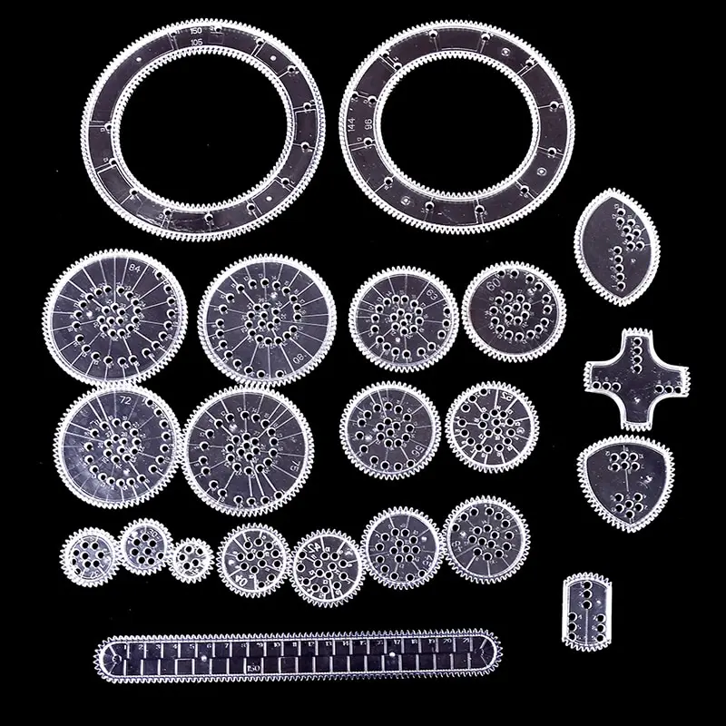 

1set Spirograph Deluxe Set Design Tin Set Draw Spiral Designs Interlocking Gears & Wheels Draw Educational Toys School Supplies