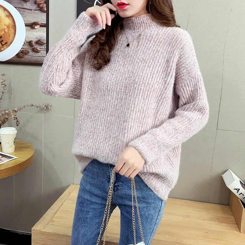 Норковый бархатный свитер с высоким воротом женский осенне-зимний 2020 новый