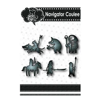 2021 new cute cartoon animal character soldier mage metal cutting mold died of scrapbook cutting decoration creative embossing