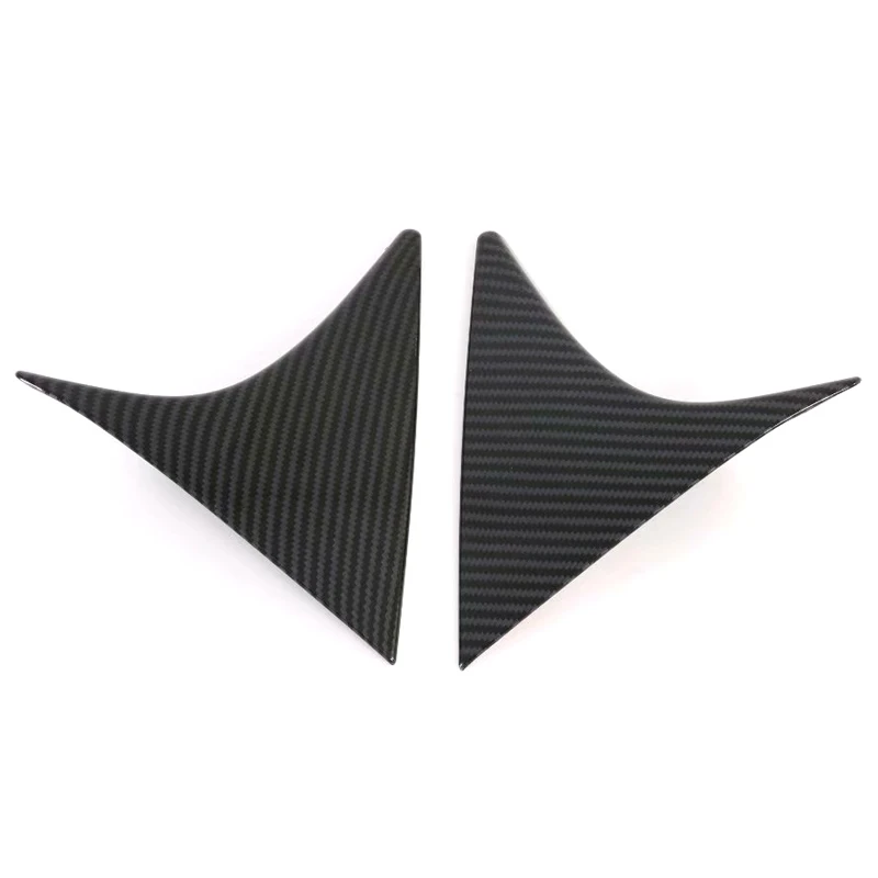 cabon fiber look Для hyundai Tucson ABS пластик задний треугольник окна Крышка молдинг отделка 2 шт. стайлинга автомобилей - Название цвета: cabon fiber look