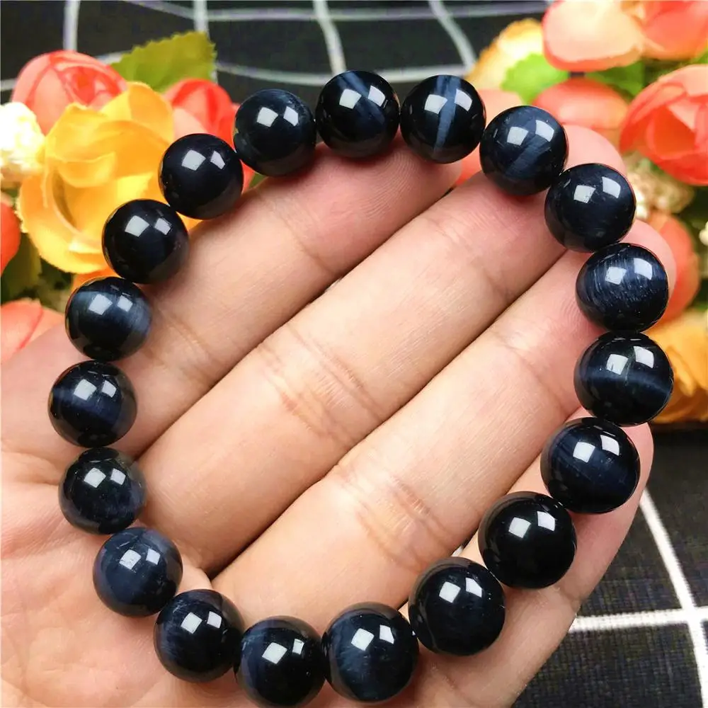 

10mm Top Natural Blue Tigers Beads Eye Bracelet For Woman Man Brazil Round Beads Crystal Gemstone Stretch Fashion Jewelry AAAA
