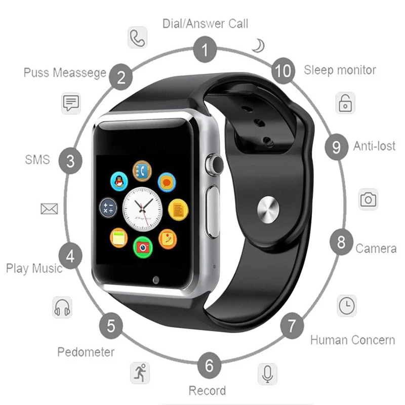 Горячие умные часы для мужчин Bluetooth Смарт Спорт Шагомер с sim-камерой Smartwatch Android PK iwo