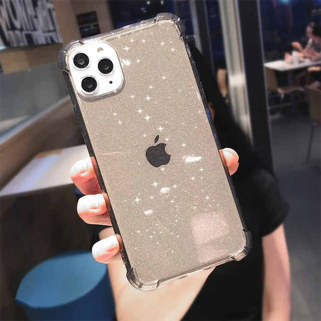 

Shining Glitter Powder Phone Cases For iPhone 12 Mini 11 Pro 11Pro Max X XR XS 6 6S 7 8 Plus SE 2020 Transparent Soft Back Cover