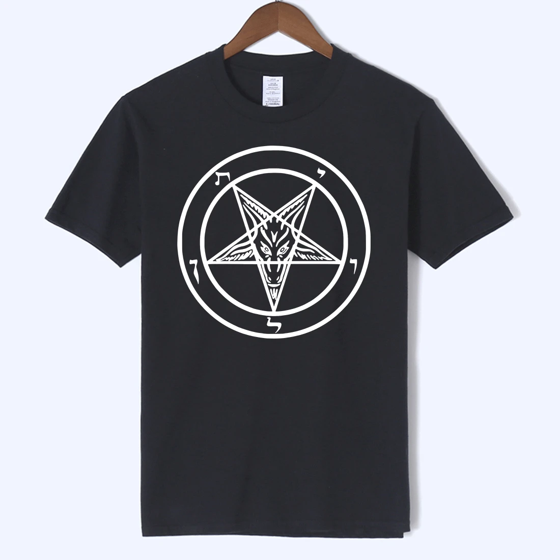 

Pentagram Pattern Men's Fashion Short sleeve T-shirt Round Collar Man Summer Tees Shirt Cool Tops street clothing