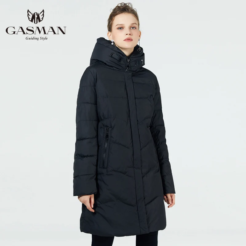 GASMAN 2019 женская зимняя куртка длинное плотное пальто для женщин пуховик с