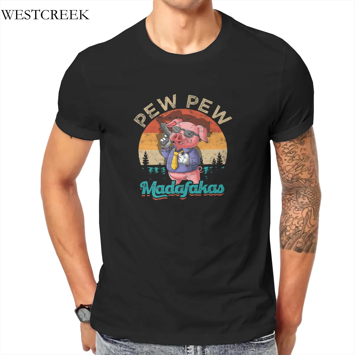 

WESTCREEK оптовая продажа Pew Madafakas сумасшедшая Свинья летняя стильная парная одежда в стиле Харадзюку в стиле панк мужская одежда 164532