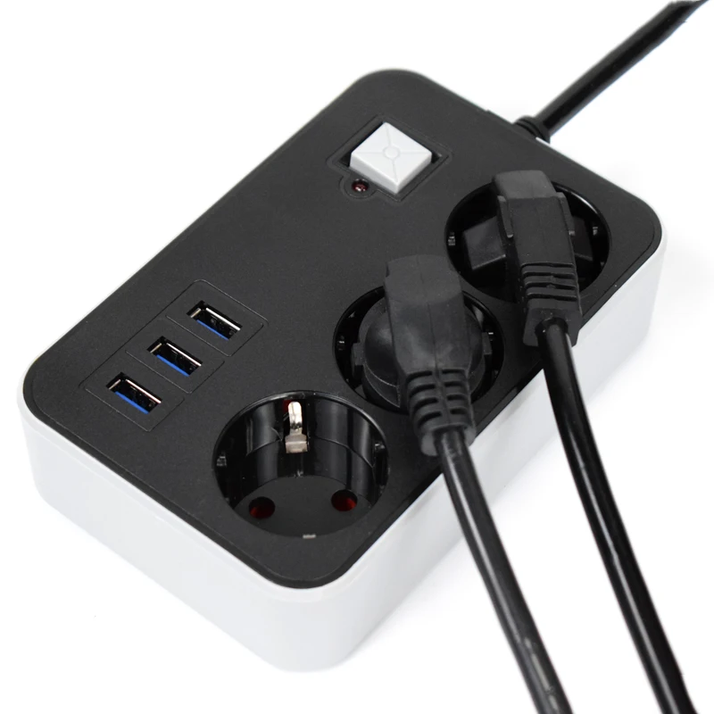 Сетевой удлинитель с 2 круглыми контактами 3 USB-порта 5 розеток | Строительство и