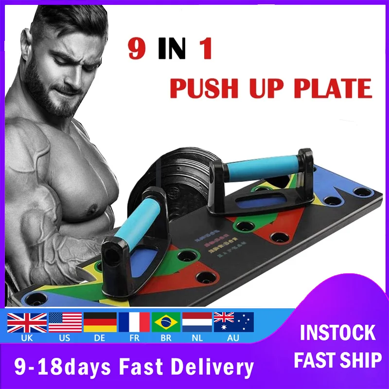 

9 in 1 Push Up Rack Board Women Men Fitness Exercise Push-up Stand BodyBuilding Tool Training Workout Home GYM Fitness Equipment