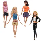 Одежда для куклы сестры, универсальный костюм для Барби и 16, аксессуары для кукол, изящная многоцветная модная юбка на каждый день