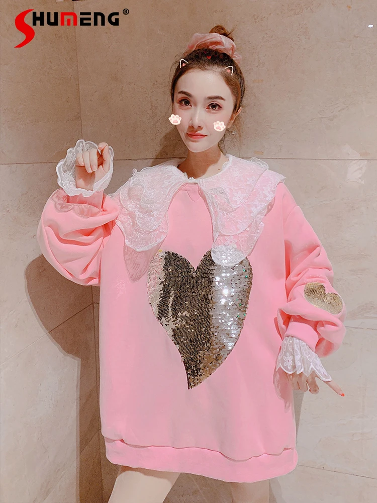 

Женская толстовка в Корейском стиле, милая утепленная толстовка, новинка зимы 2021, ярко-желтая теплая свободная флисовая толстовка с капюшон...