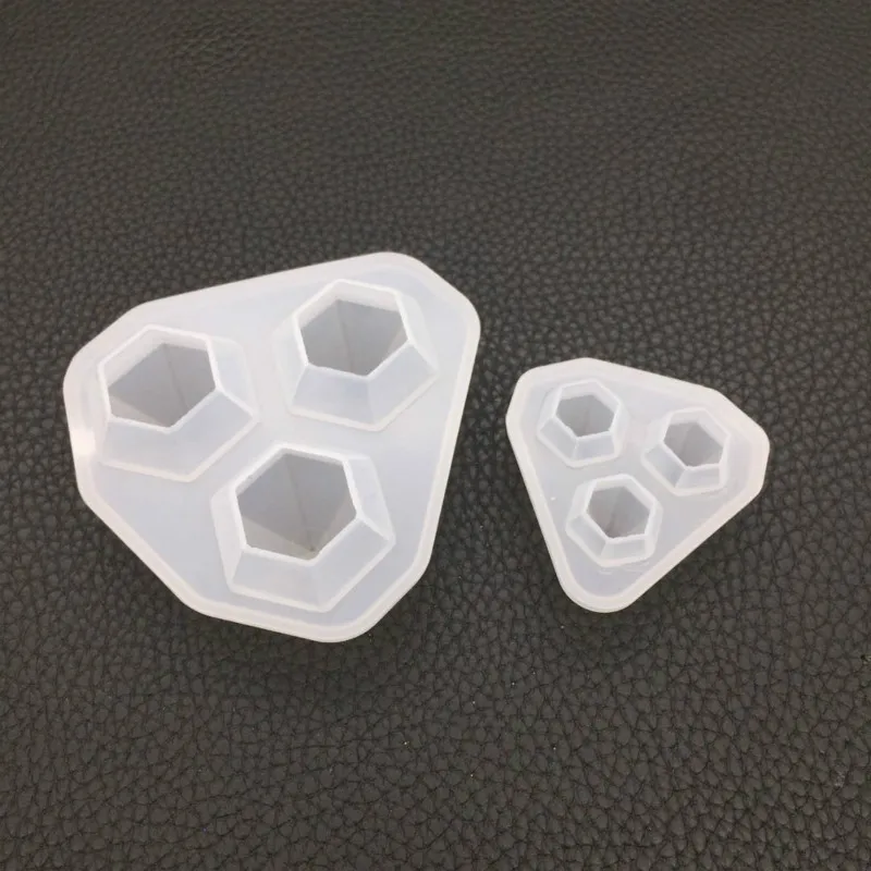 3D Алмазная силиконовая форма (3 полости) Прозрачная мягкая для УФ-смолы ремесла