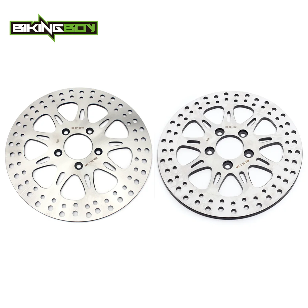 

BIKINGBOY FLSTN Deluxe FXSTB Night Train FLSTC Heritage FLSTFB Fat Boy FLS Slim 12 13 14 Front Rear Brake Discs Disks Rotors