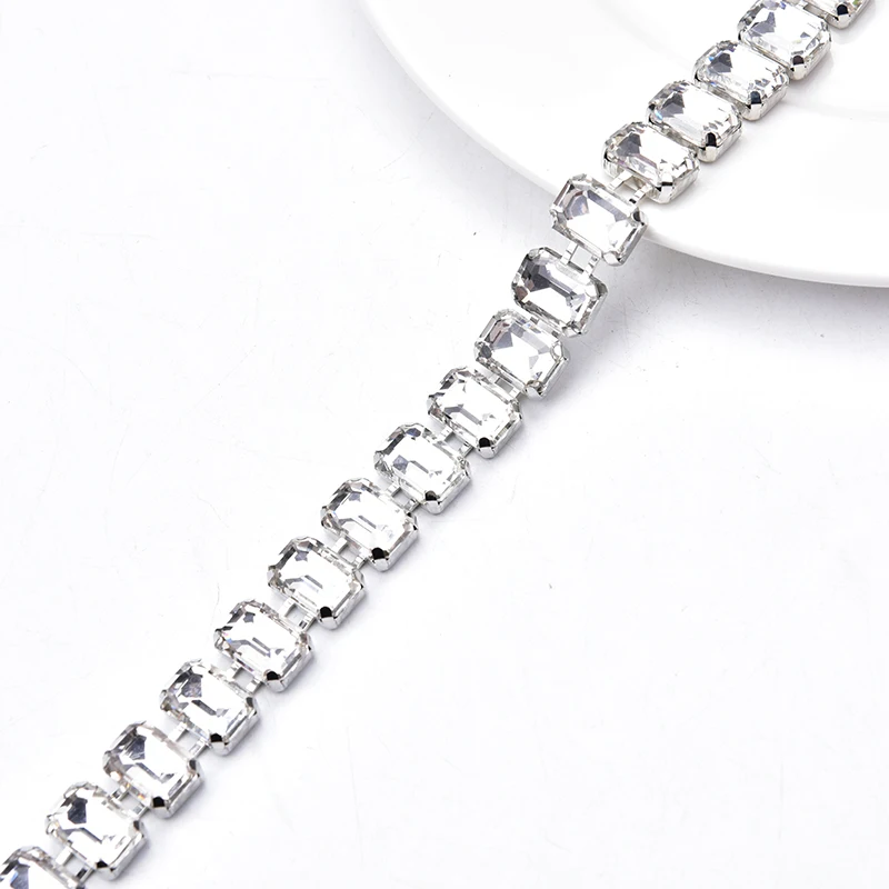 45 см/90 см Стразы cupchain 8 мм круглый+ 8x13 мм каплевидный Цветок Прозрачный Кристалл отделка Золотой металлический основание 2 см Ширина DIY платье