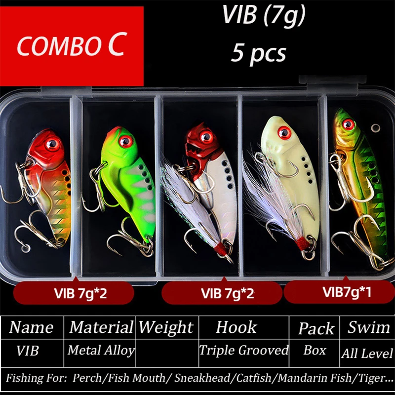 Металлическая Вибрирующая Приманка Vib жесткий Рыболовный набор г Металлические