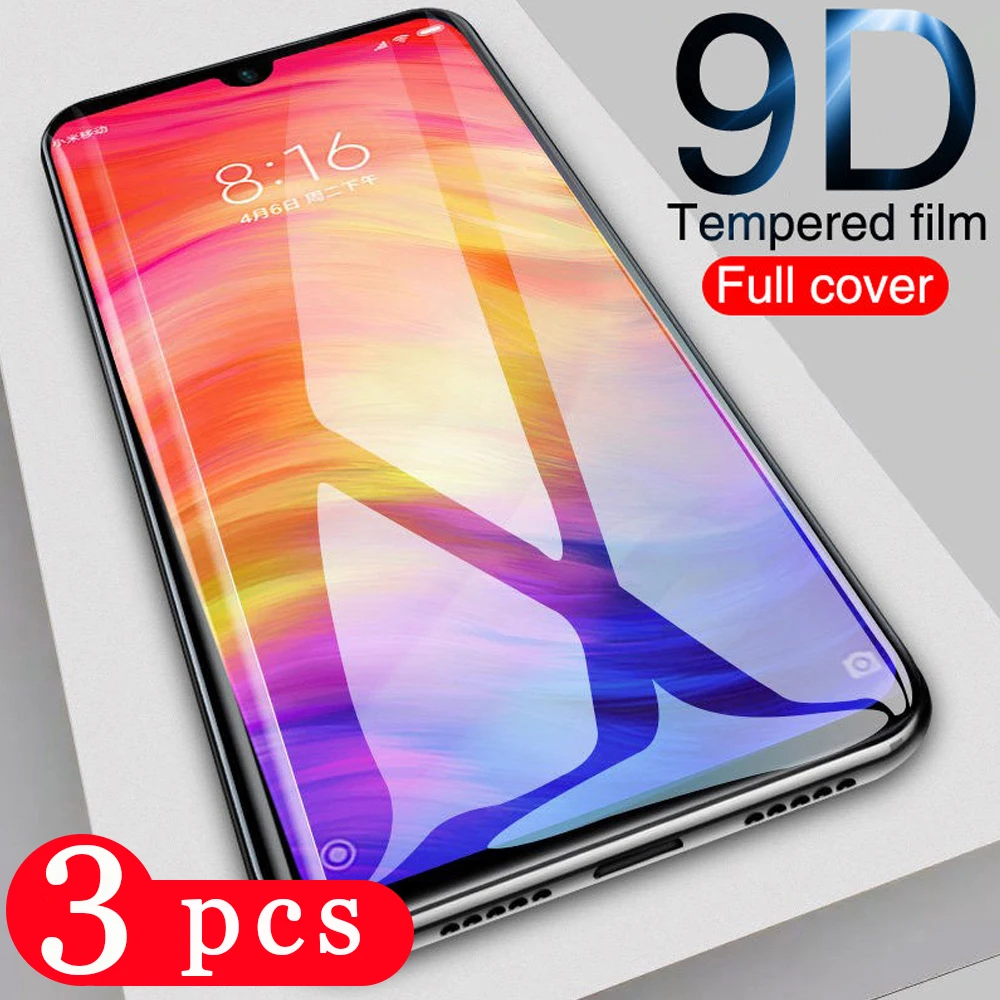 3 шт. полное покрытие для xiaomi redmi 6A 6 7A note 7 pro закаленное стекло 8 8A 8t Защитная пленка