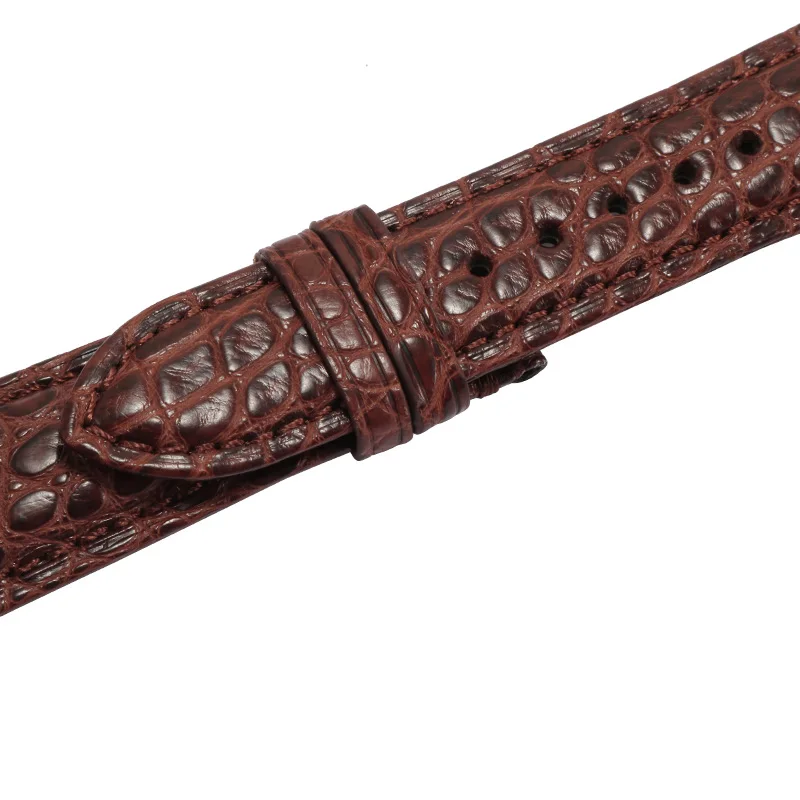 Ремешок двусторонний из крокодиловой кожи для наручных часов качественный