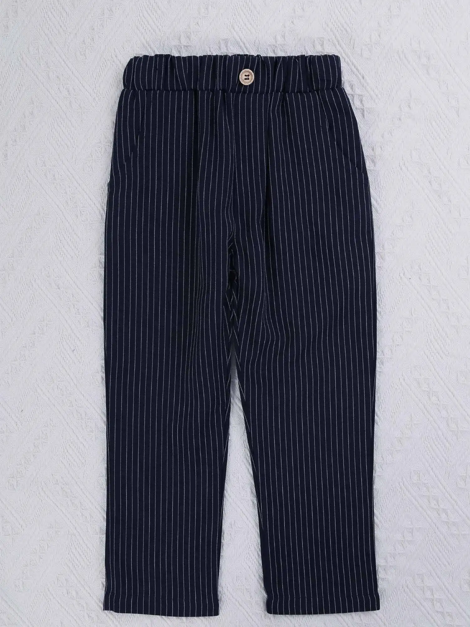 Kids Boys Gentleman Suits Wedding Blazers Clothes Set Formal Stripe Costume Button Down Vest with Pants Bow Tie Boy Party Outfit