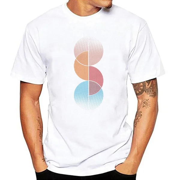 

Casual Funny Vintage Circles Men T Shirt Summer 100% Cotton O-Neck T-Shirt Fashion Hipster Hombre