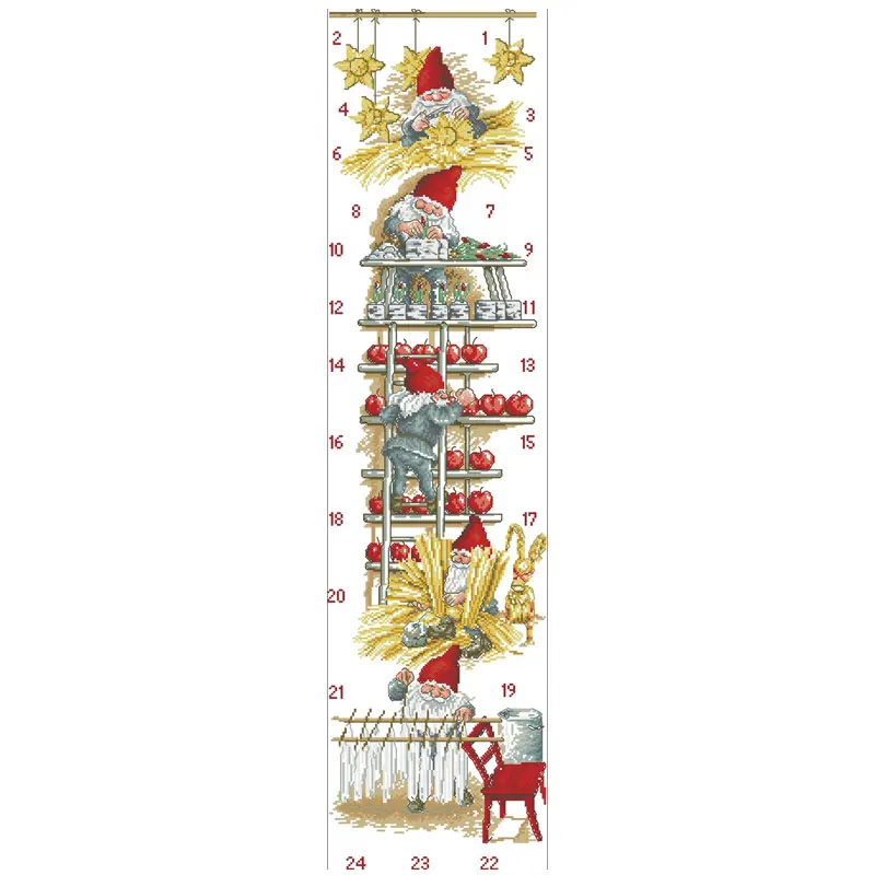 

Набор для вышивки крестиком из пяти рождественских гномов, 11CT 14CT 18CT