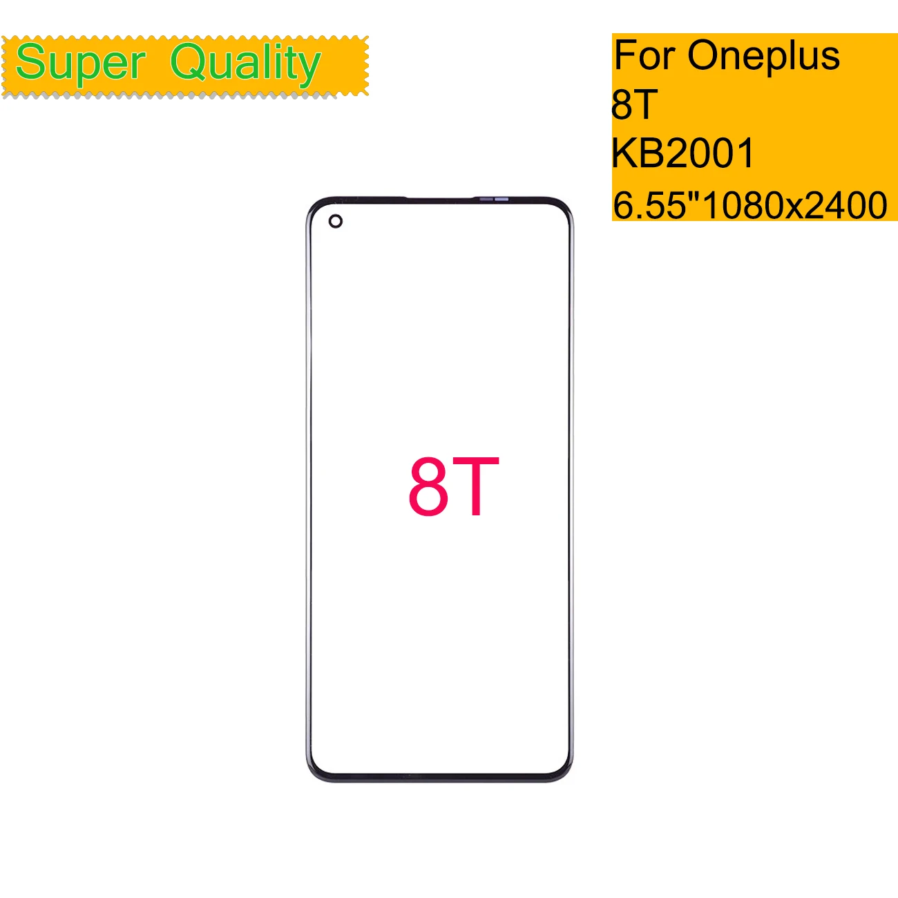 Replacement For Oneplus 8T Touch Screen Panel Front Outer Glass LCD Lens 1+8T KB2001 KB2000 KB2003 Touch Glass With OCA Glue