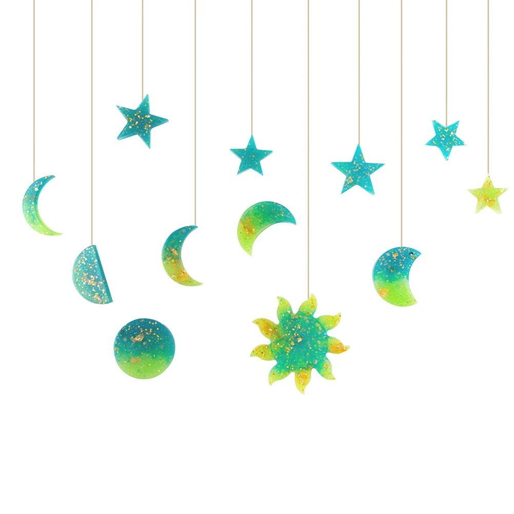 

Epoxy Resin Silicone Molds for Resin Art Moon Sun Stars DIY Jewelry Craft Resin Casting Ornaments Making Kit Pendant