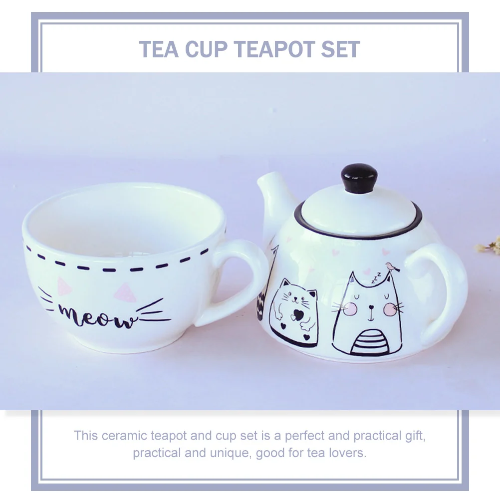 1 набор чашек в виде милой кошки многоразовый керамический чайный чайник чашка |