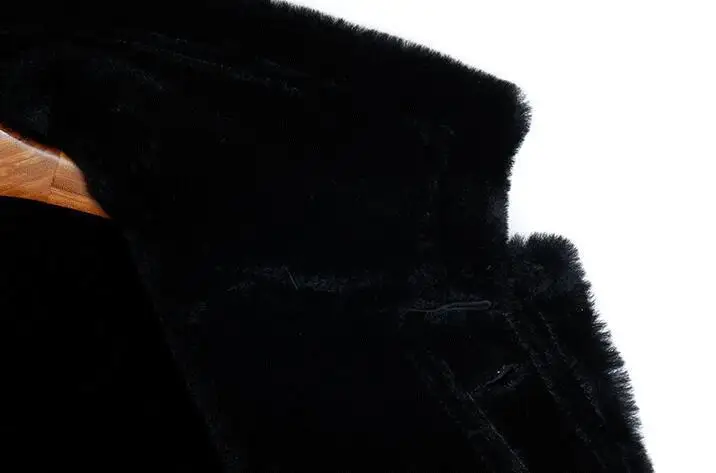 

Mens Sheepskin Coat Winter Genuine Leather Jacket Motorcycle Pilot Basic Vintage Black Fur Collar Classic Thick Warm Cashmere