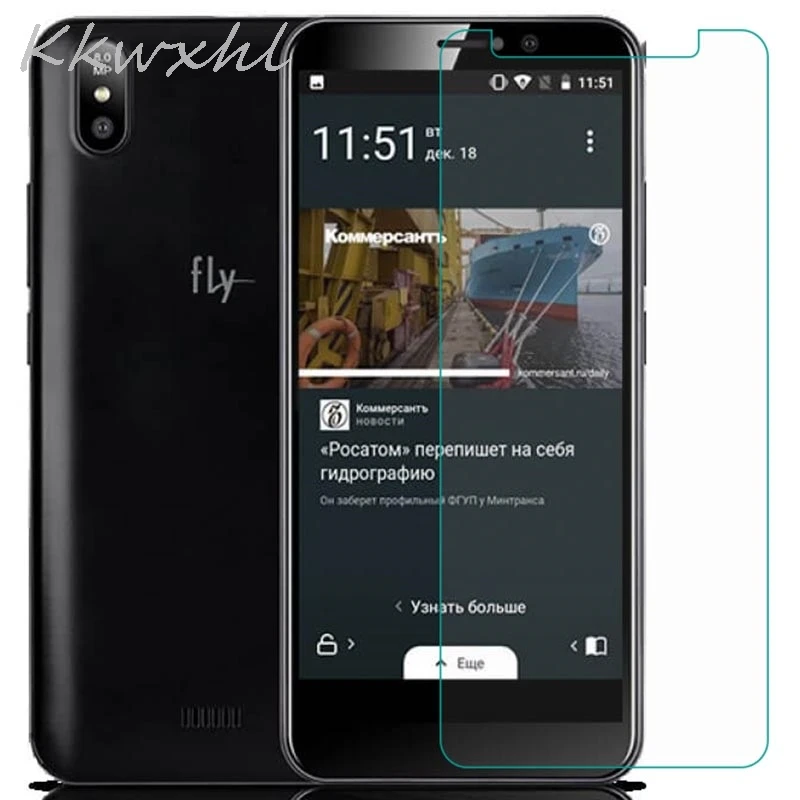 Защитное стекло для смартфона закаленное 9H Fly Life Play защитная пленка на экран 5 45