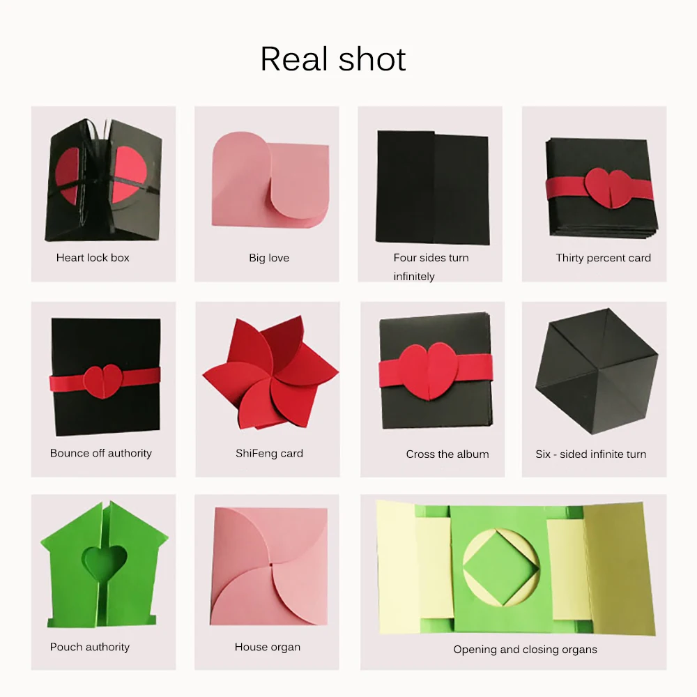 Hexagon 5 Layer 12 Sided Explosion Gift Box DIY Photo Album Surprise Exploding box Birthday for Girlfriend Boyfriend | Дом и сад
