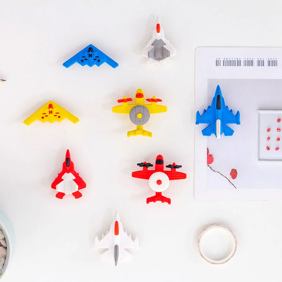 Милый мультфильм самолет карандаш ластик стационарные школьные принадлежности