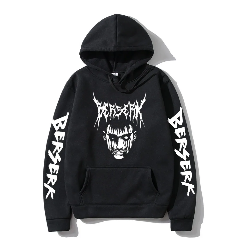 

Men's Dark Berserk Anime Hoodie Male Manga Guts Sweatshirt Man Black Pullover Cotton Causal Clothes