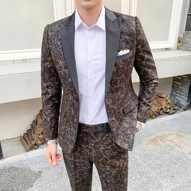 Роскошный Рождественский костюм новый дизайн мужские стильные костюмы с