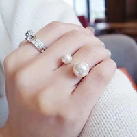 fashion womens ring street shoot accessories imitation pearl size adjustable ring opening women jewelry new arrivals gold
