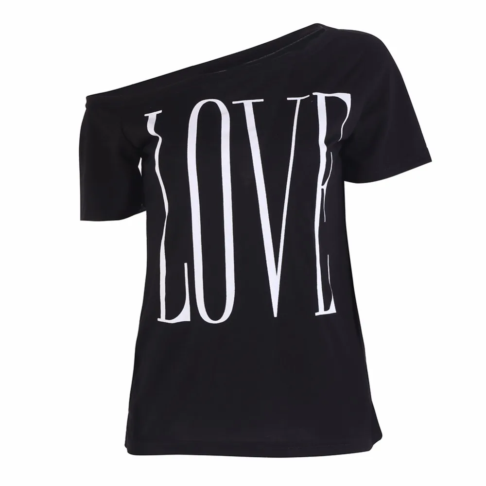 Женская Повседневная футболка в стиле Харадзюку топы с надписью LOVE коротким