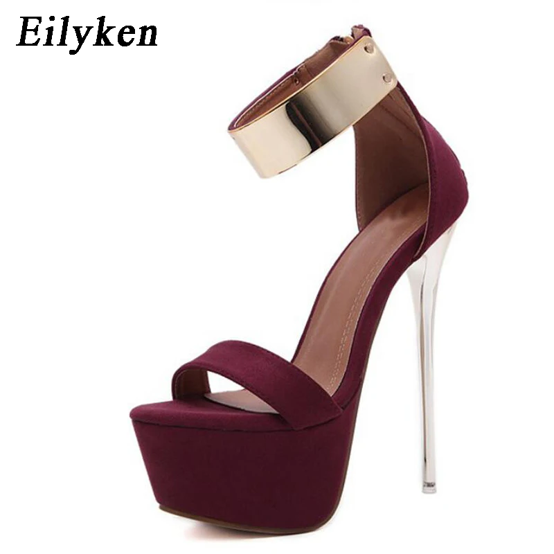 Босоножки женские на платформе и каблуке 16 см с ремешком щиколотке|sandals party|heels